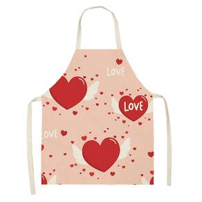 1 peça pai adulto The Family Kitchen Valentine`s Day Print Aventais de linho para família