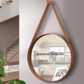 Espelho Adnet Redondo Decorativo Com Alça 60cm 4228 Luxo JB Bechara