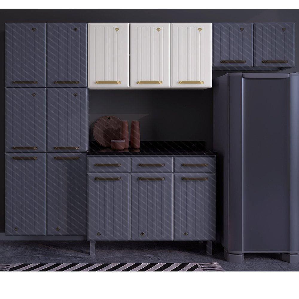 Armário de Cozinha Aéreo 3 Portas Diamante Telasul Branco