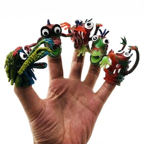 Fun Little Toys Animal Ugly Holly Head Finger Puppets Lembrancinhas de festa 5pcs