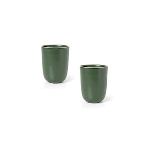 Jogo De Caneca Copa E Cia 2 Peças Vivant Em Cerâmica Verde