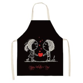 1 peça pai adulto The Family Kitchen Valentine`s Day Print Aventais de linho para família