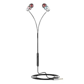Fone de ouvido com fio intra-auricular com microfone Metal Heavy Bass Fone De Ouvido Com Fio Com Controle de Volume Chamada Telefônica
