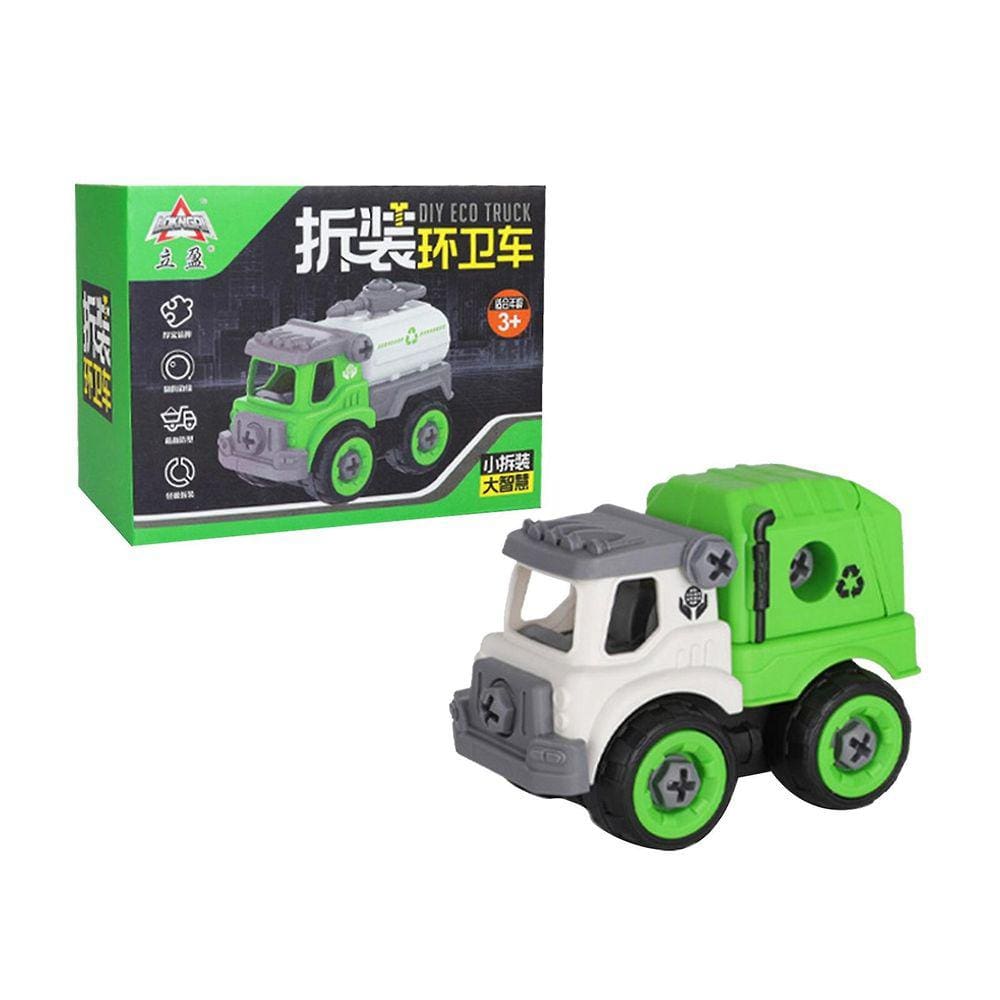 Kit de montagem de parafuso infantil para veículos com kit de construção de caminhão de lixo