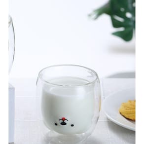 Urso bonito criativo dupla camada caneca linda forma copo de vidro menina copa desenho animado bebê patinho animal leite lady cute coffee caneca canec