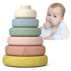 Mini Tudou 6 PCS Baby Stacking & Brinquedos de nidificação, Soft Stacki