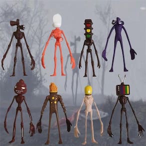 8Pcs/Set Siren Head Toy Action Figure Sirenhead Figure Horror Model Doll Sculpture Shy Guy Urban Legend Foundation Scp 6789 Brinquedos| Figuras de Açã