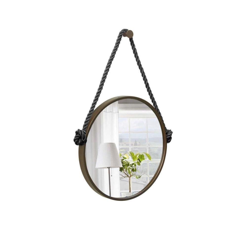 Espelho Decorativo Adnet Alça Corda Naval 60 cm Redondo