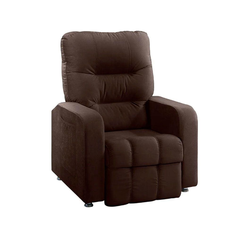 Poltrona do Papai Reclinável Maldivas Suede Marrom Chocolate Plus Star Confort