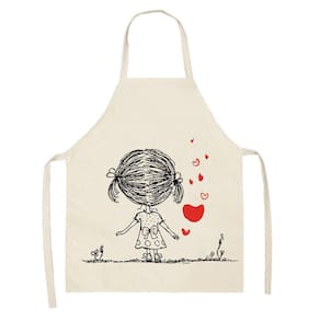 1 peça pai adulto The Family Kitchen Valentine`s Day Print Aventais de linho para família