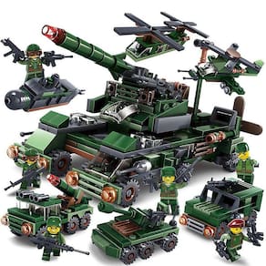 Carruagem de Tanque Militar 6 em 1 Compatível com Lego Educationa