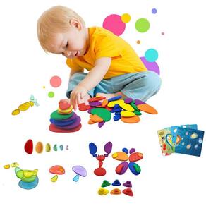 Construindo bloco colorido pedra criativa pedras educativas classificando pedras arco-íris cores pedras home baby toy stones| Brinquedos Artesanais