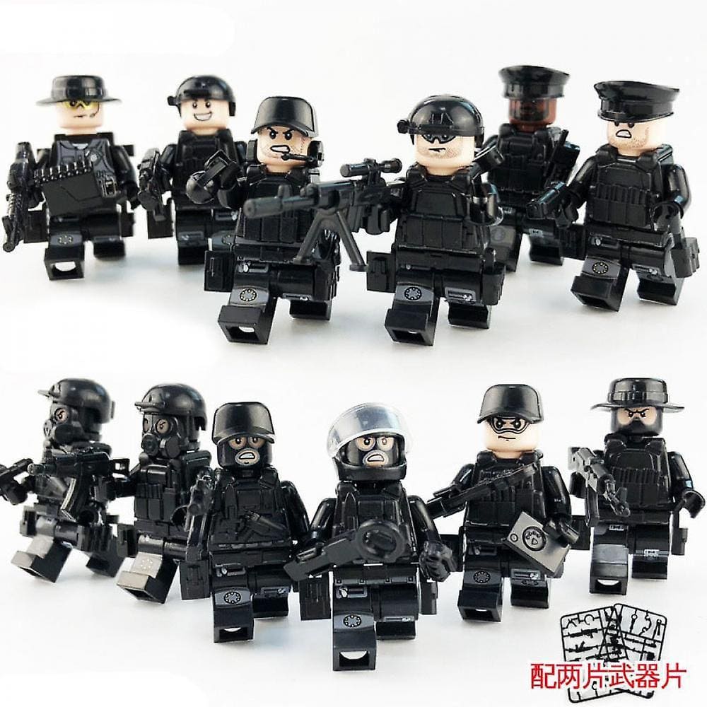 Construção da Polícia Militar bloqueia minifigura pequenas partículas montadas boneca meninos conjunto de brinquedos