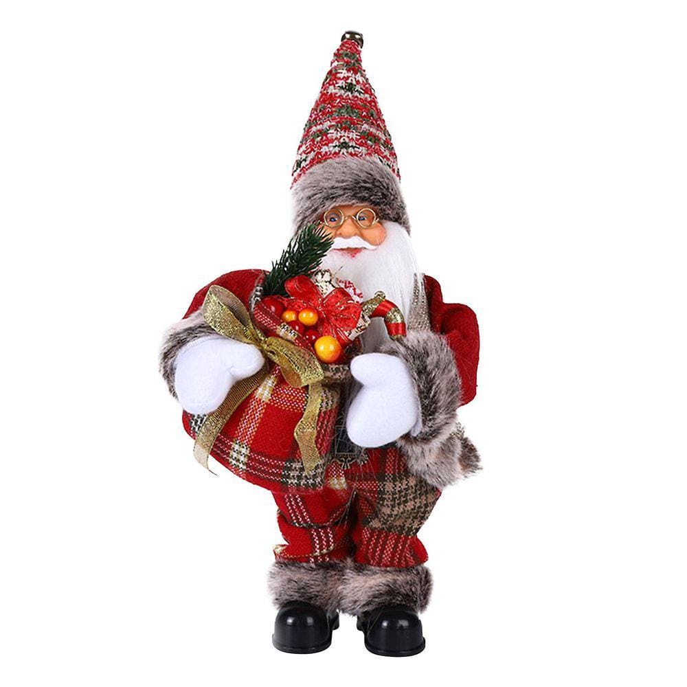 Música elétrica de 30 cm, enfeites de boneca de Papai Noel,