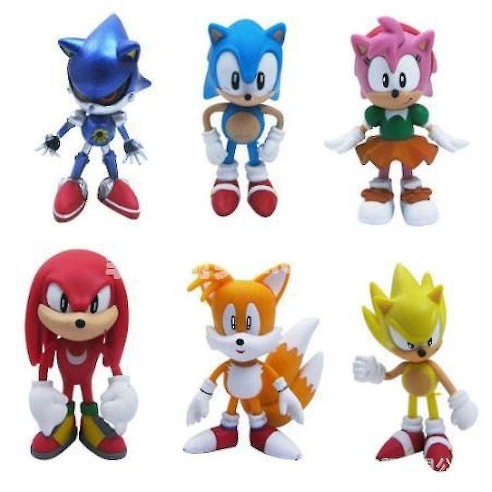 6pcs Sonic The Hedgehog Psp Game Figure Anime Toy
