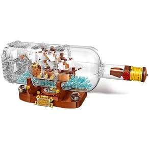 960pcs Navio em uma garrafa blocos de construção tijolo DIY Brinquedos 21313 Conjunto de Exibição Colecionável Modelo Desarmes Brinquedos