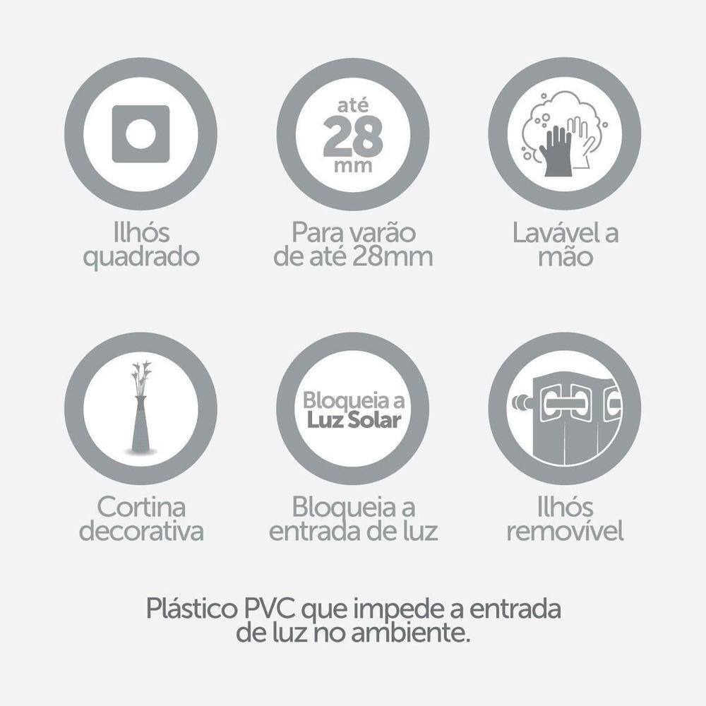 Cortina Blackout PVC 2,80m x 2,30m - Bloqueio Luz, Priv.