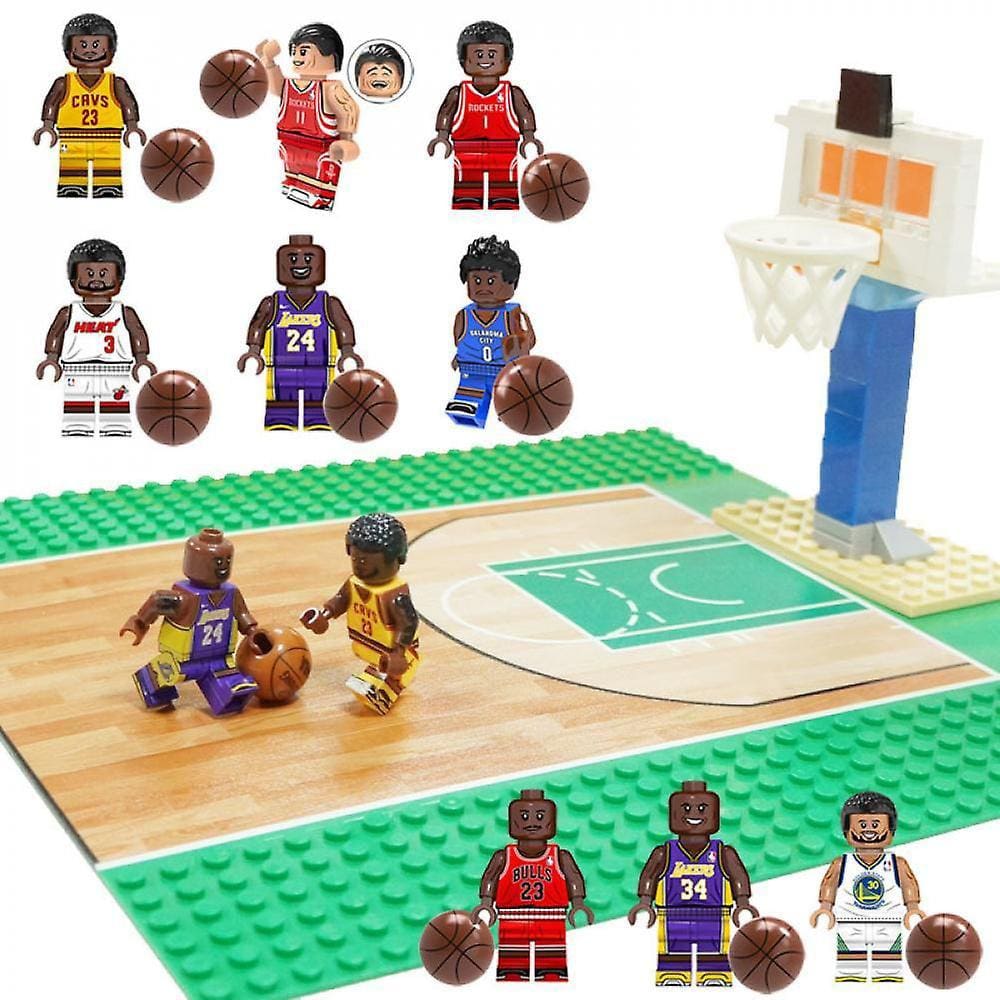 NBA Basketball Building Block Set Basketball Star Kobe Jordan Minifigure Basketball Court Basketball Stand Boy Building Block Toy (Tipo B)