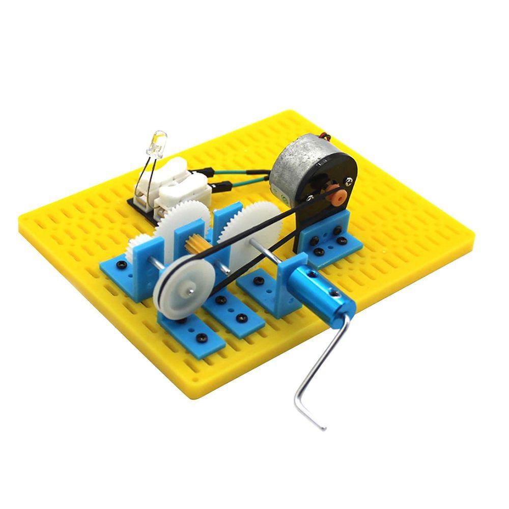 Mini manivela gerador modelo kit ciência experimento educação crianças brinquedo led
