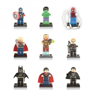 35 blocos de construção de super-heróis bonecas quebra-cabeça montados blocos de construção minifigure brinquedos