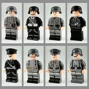 8pcs Construção Militar Bloqueia Minifigura 2 Estação Oficiais Alemães e Soldados Construindo Blocos brinquedo