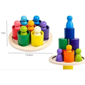Caraele mais novo Baby Wood Rainbow Toys Rainbow Bars Block Small Size Gift|stacking Blocks (cores arco-íris)