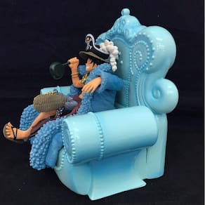 ONE PIECE Anime Figure Luffy Blue Clothes Sofa 20th Anniversary Memorial Ver Straw Hat Pirates PVC Action Collection Modelo Brinquedos| Figuras de Açã