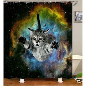 Cartoon Gato Chuveiro Cortina 3D Chuveiro Cortinas Água