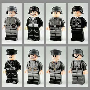 8pcs Construção Militar Bloqueia Minifigura 2 Estação Oficiais Alemães e Soldados Construindo Blocos brinquedo