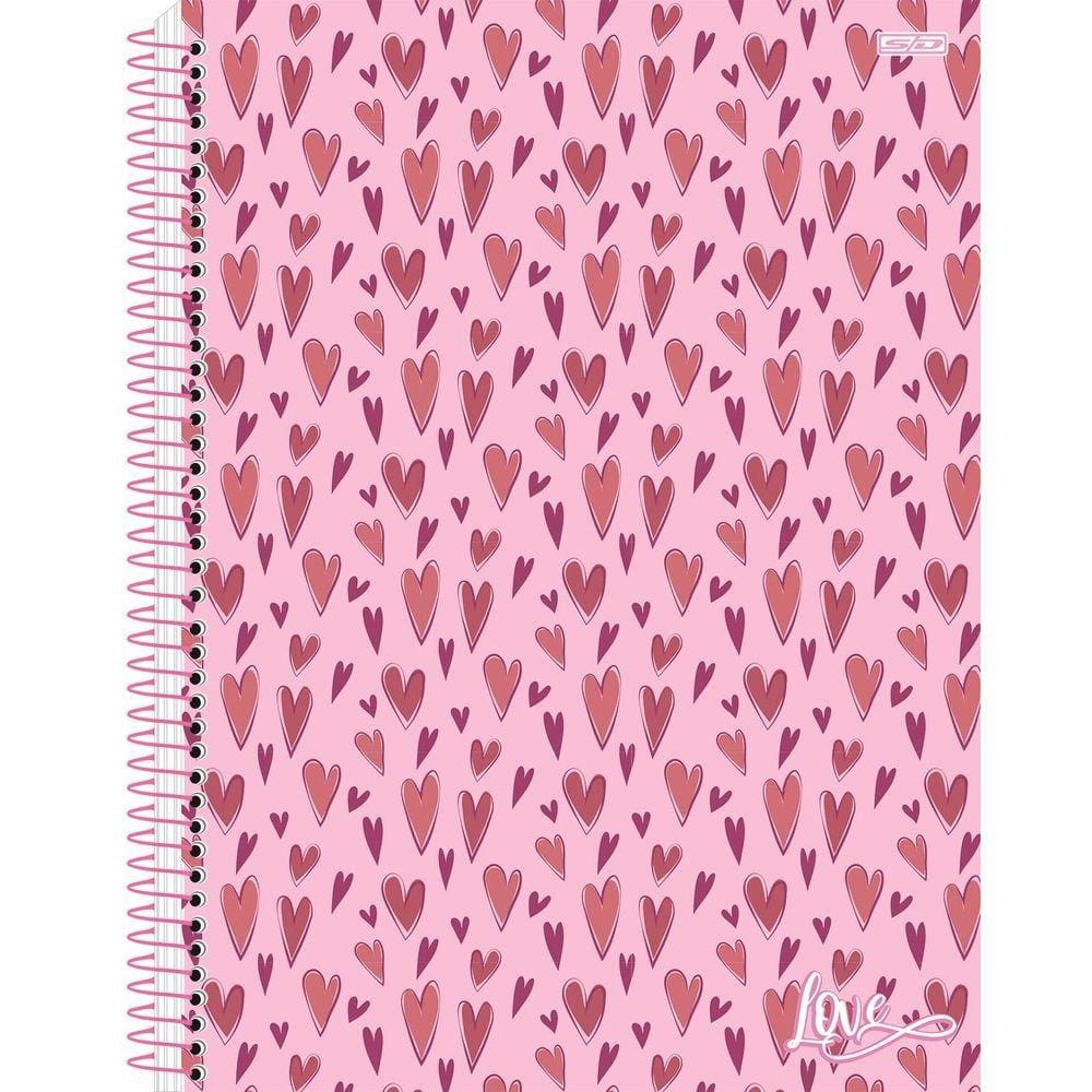 Caderno Espiral Universitário Love Capa Dura 1 Matérias 80 Folhass São Domingos