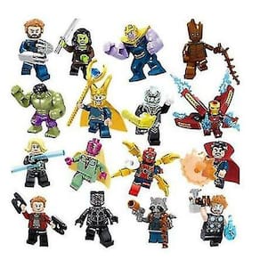 16 Pcs Marvel Super Heroes Fit Lego Avengers Infinity War Mini Figure Man Hulk (16PCS)