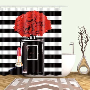 Creative Sexy Red Lips Menina Chuveiro Cortina Banheiro 3D Singl