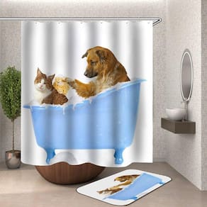 Cartoon Gato Chuveiro Cortina 3D Chuveiro Cortinas Água