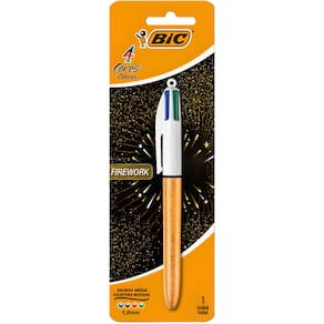 Caneta Esferográfica Retrátil 4 Cores Firework 1,0mm Bic