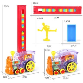Jogo de bloco de construção do conjunto de trens do Domino infantil coloca automaticamente dominó blocos interativos DIY Brinquedos infantis