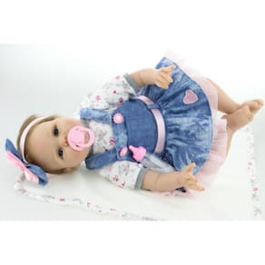 Bonecas renascidas Docka Mjukt Silikon 22 "/ 55cm Presente de boneca recém-nascida realista