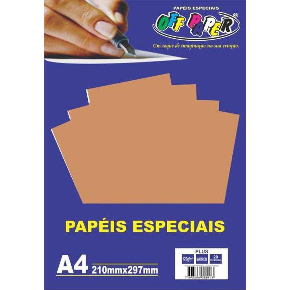 Papel Especial Plus 210x297mm 120g Marrom - 20 Folhas