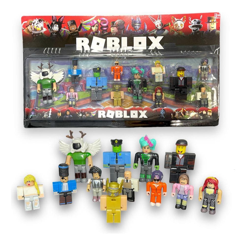 Kit 4 Bonecos Roblox Zumbi + Acessórios- Coleção Ataque Zumbi em