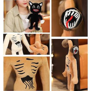 Polícia Siren Head Doll Toy Double Headed Strange Black Cat (Marrom)