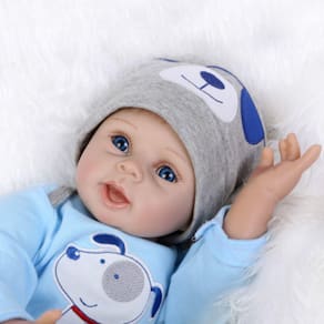 Bonecas renascidas Docka Mjukt Silikon 22 "/ 55cm Lifelike Newborn Doll boy