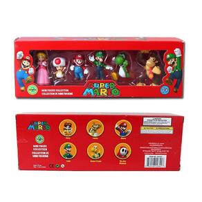 6pcs/set de Super Mario, Luigi, Yoshi, Cogumelo Burro Pvc Action Figure Brinquedos