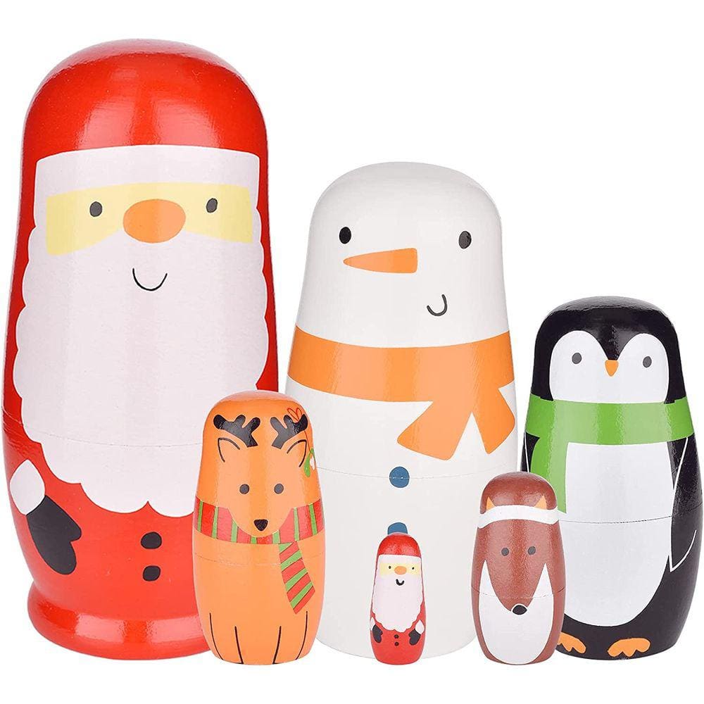 Bonecas russas de nidificação de Natal, Matryoshka pintadas à mão