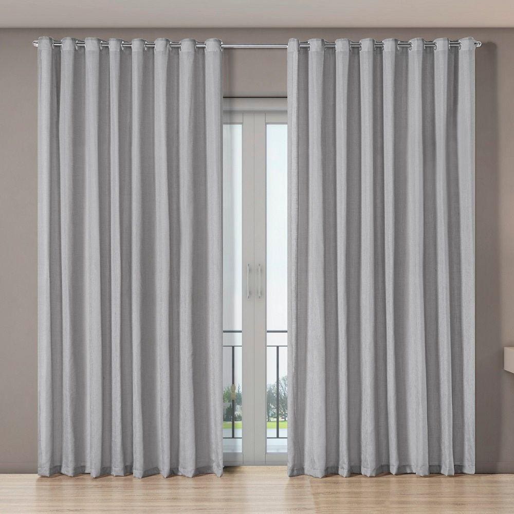 Cortina Sala Voil Gaze de Linho 5,60 m x 270 m Varão Simples