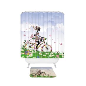 Bonito Fairy Design Chuveiro Cortina Set Impermeável Poliéster Fa