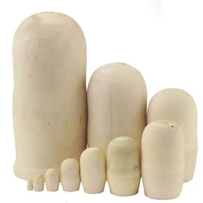 10pcs bonito handmade diy em branco madeira rússia aninhamento dol