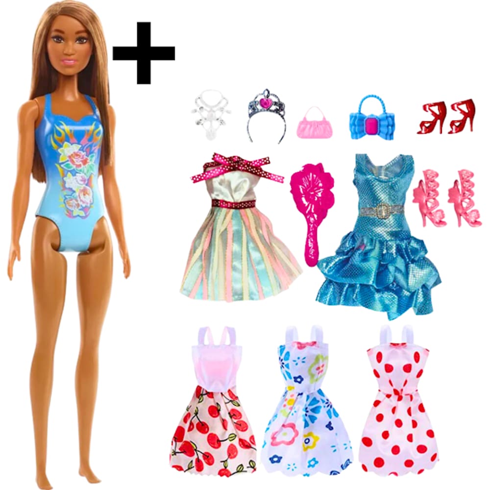 Barbie Closet Luxo Fashionista E Acessórios Guarda Roupa em