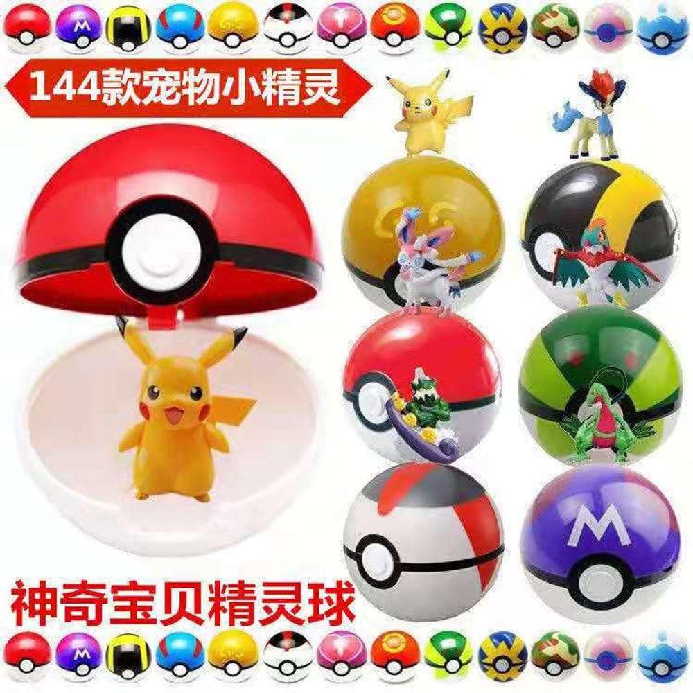144 Pokemon Figuras Dolls 8 Pokébolas 48+8
