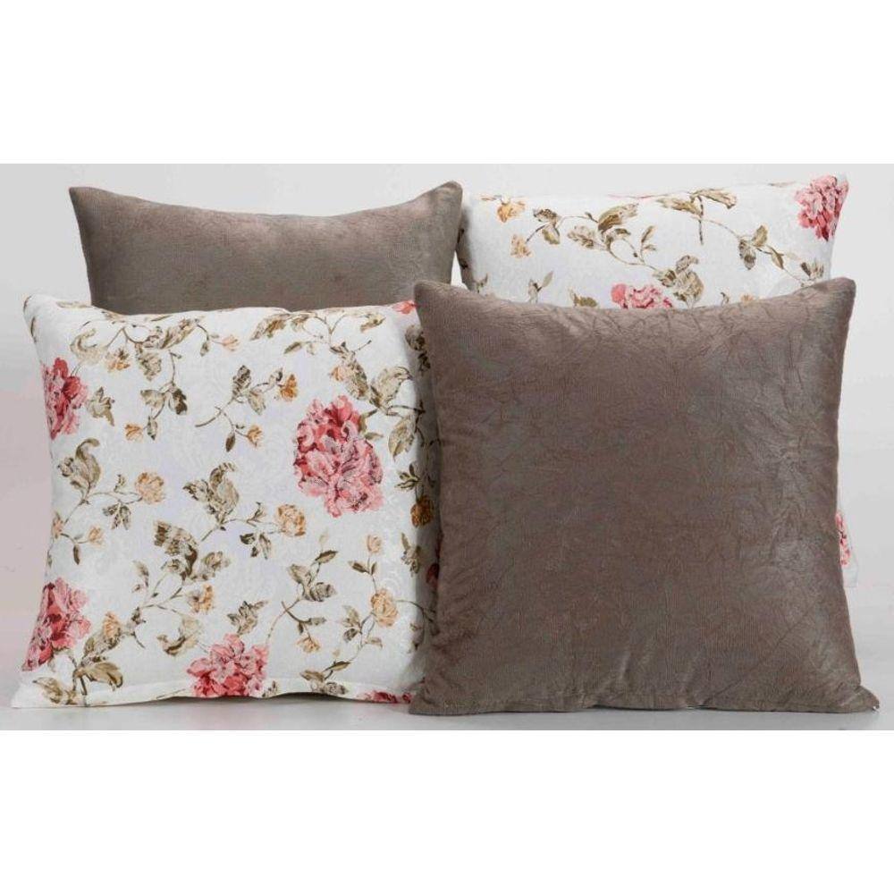 Conjunto 4 Capas de Almofada 45cm x 45cm - Tecido Misto