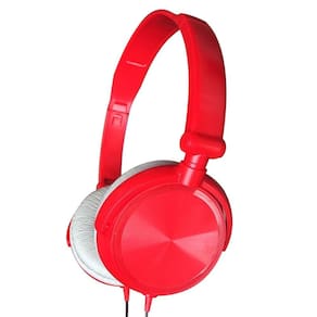 Fones de ouvido com fio dobráveis sobre fones de ouvido