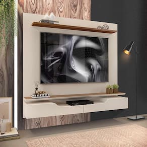 Painel Com 2 Portas Para TV Até 60 Polegadas Off White Freijó Júpiter Shop JM